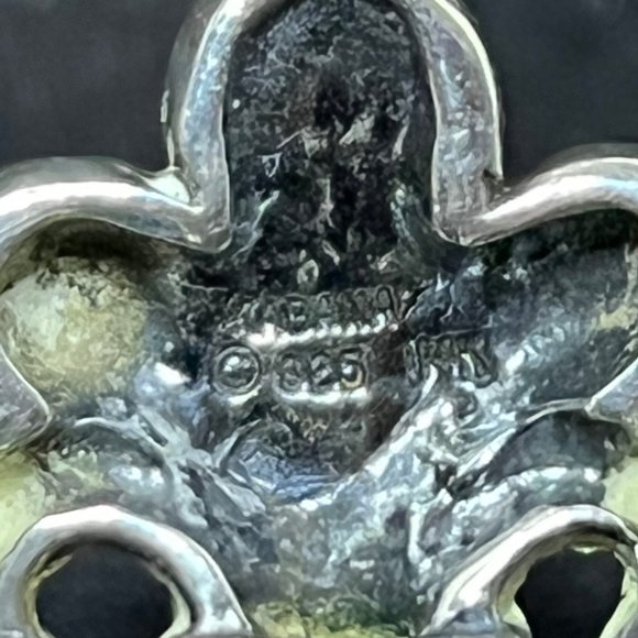 Kabana Sterling Silver, 14k Gold & Lapis Lazuli Fleur Di Lis Cuff Bracelet (3670 - Picture 7 of 9